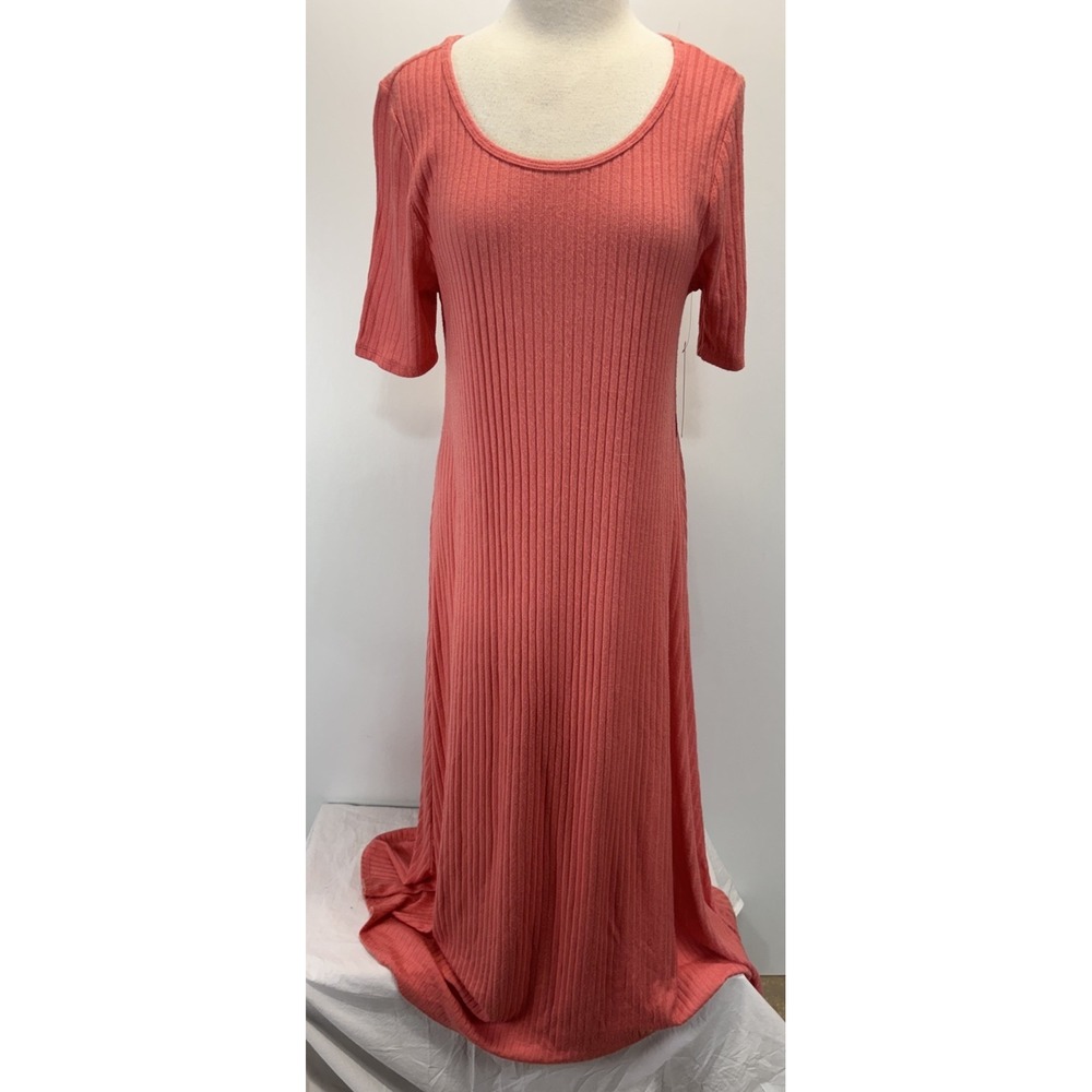 NEW! Soft Surroundings Santiago Maxi Dress Sz Large Women's Textured Coral
